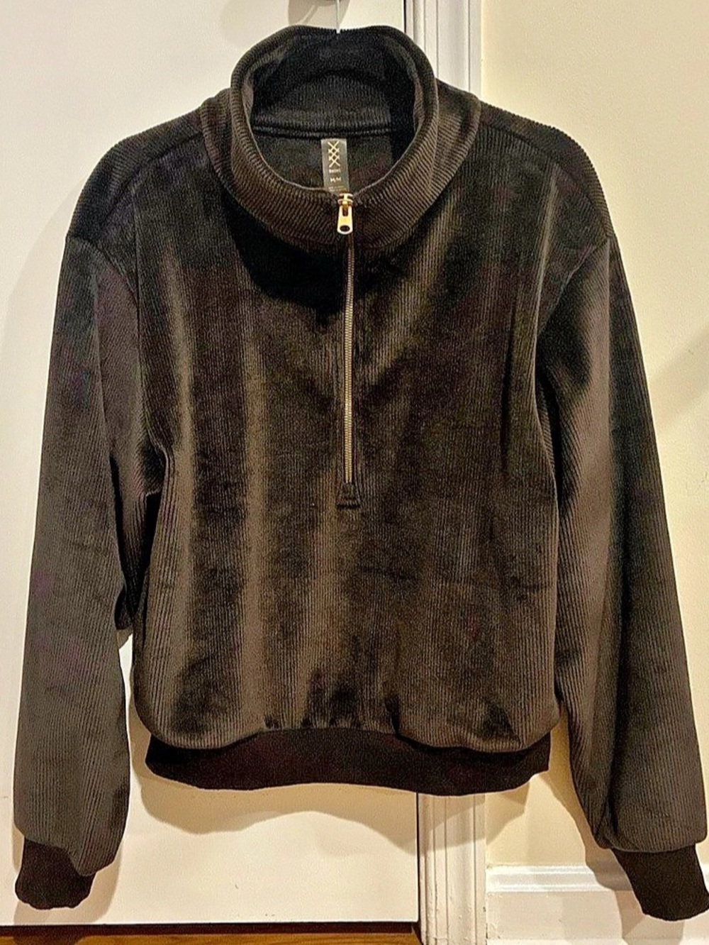 Rhone DreamGlow Half Zip Women's Black Quarter-Zip Bomber Jacket Size Medium